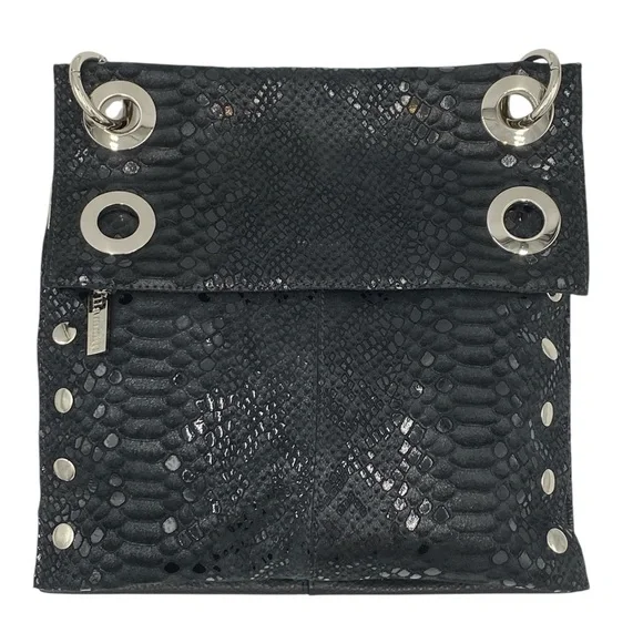 Hammitt Montana Large Reversible Black Leather Crossbody Bag RARE - Picture 2 of 10